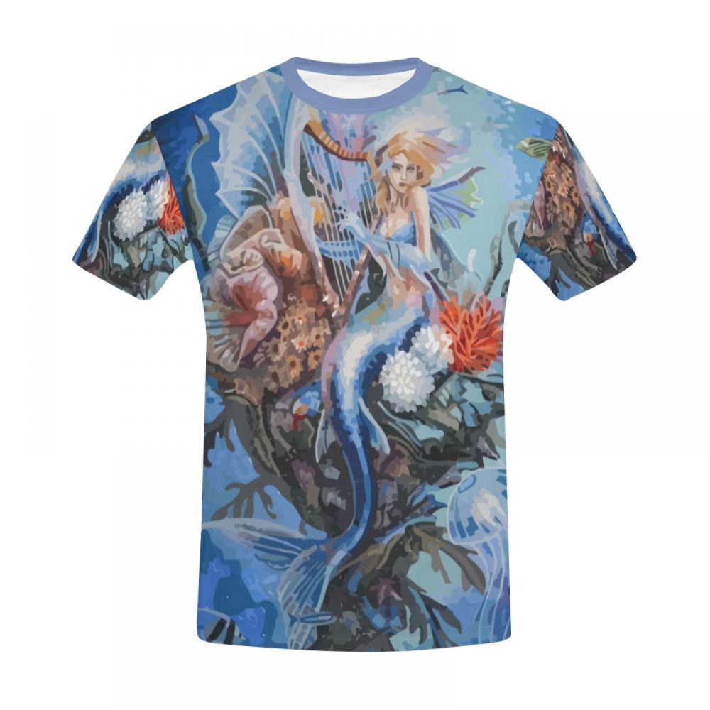 Men's Digital Art Mermaid Lullaby Short T-shirt