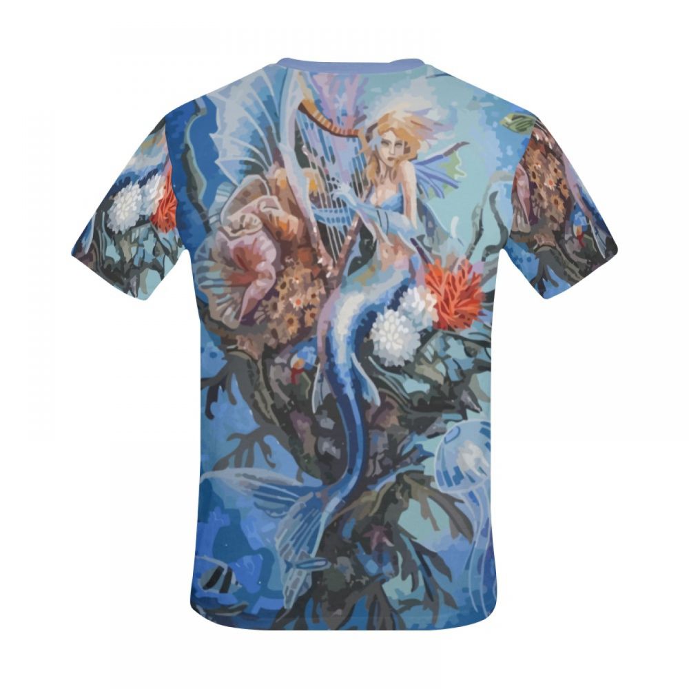 Men's Digital Art Mermaid Lullaby Short T-shirt