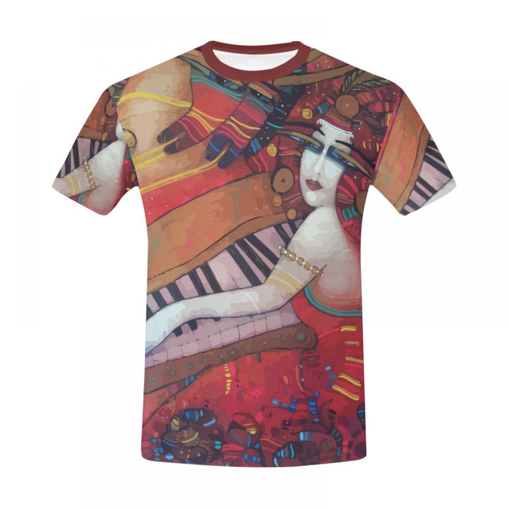 Men's Art Rouge Girl Piano Short T-shirt