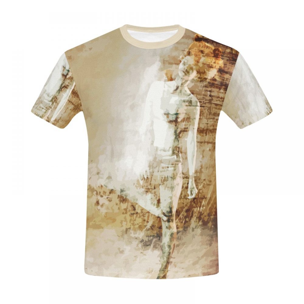 Men's Art Digital Bear Women Short T-shirt