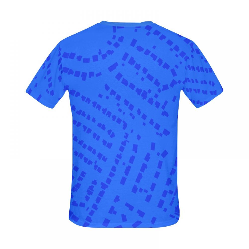 Men's Digital Art Blue Spots Short T-shirt