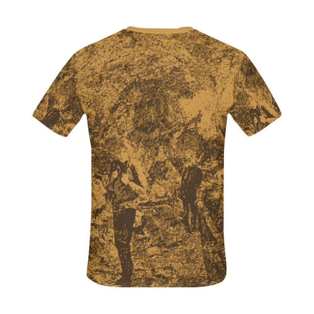 Men's Digital Art Brown Men Short T-shirt