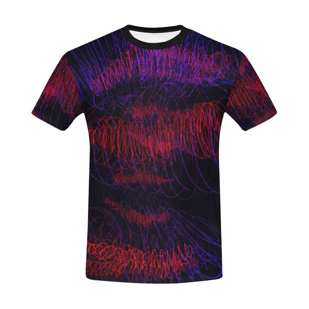 Men's Art Red Sound Waves Short T-shirt