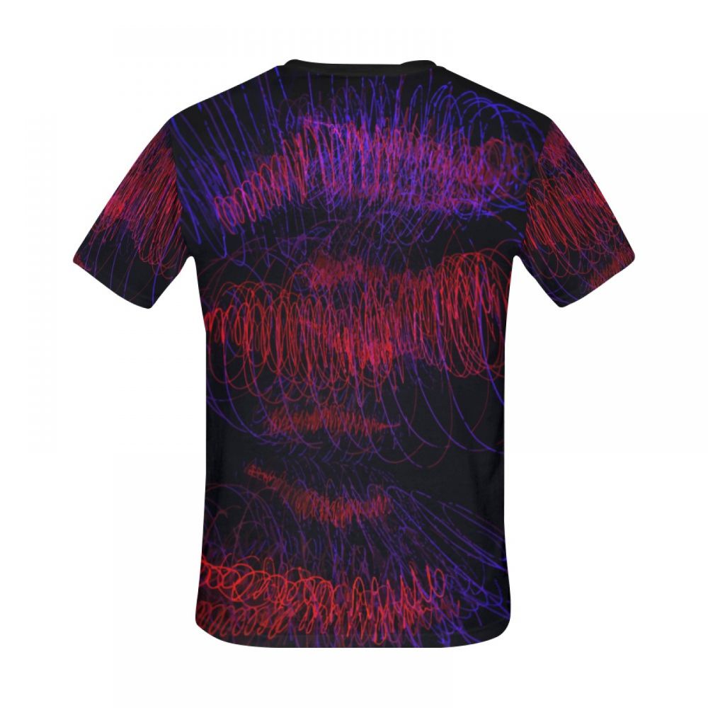 Men's Art Red Sound Waves Short T-shirt