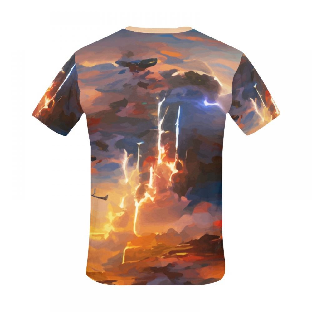 Men's Art Lightning In The Sky Short T-shirt