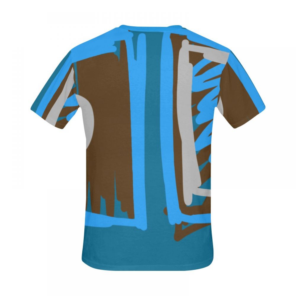 Men's Digital Art Blue Short T-shirt