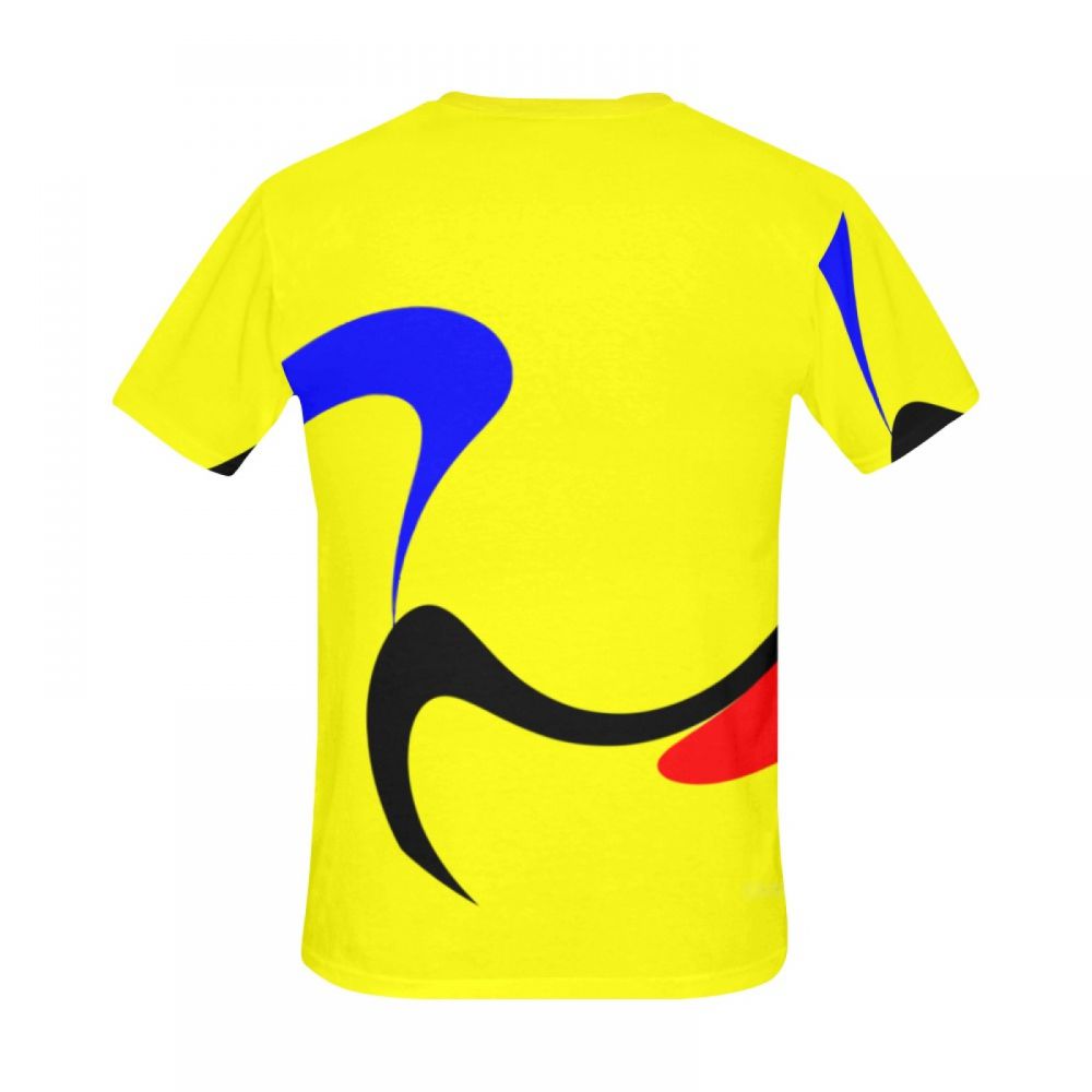 Men's Digital Art Yellow Short T-shirt