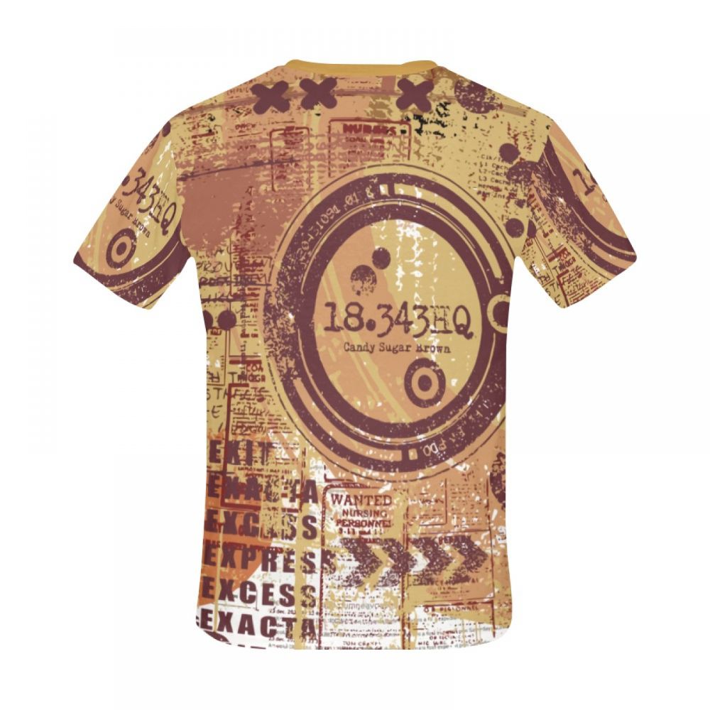 Men's Conceptual Art Candy Sugar Brown Short T-shirt