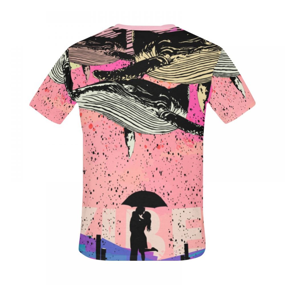 Men's Street Art Whale Love Mood Short T-shirt