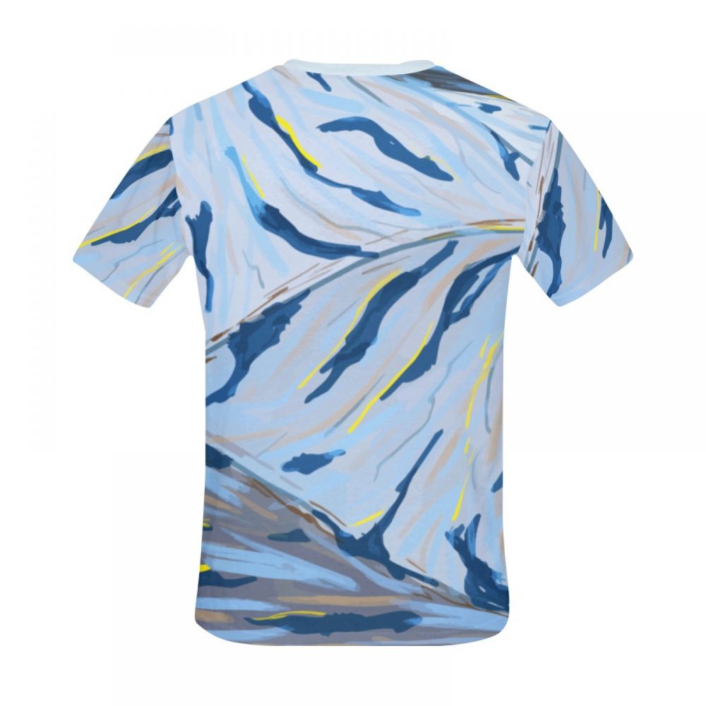 Men's Artistic Color Water Flow Short T-shirt