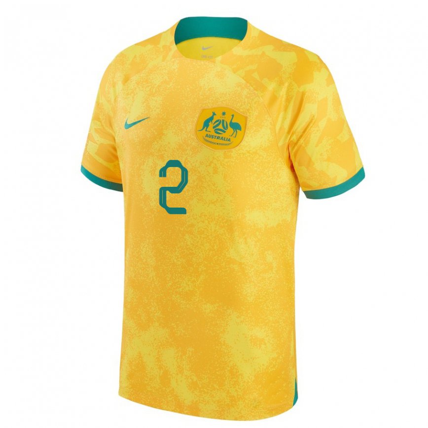 Women Australia Milos Degenek #2 Golden Home Jersey 2022/23 T-shirt