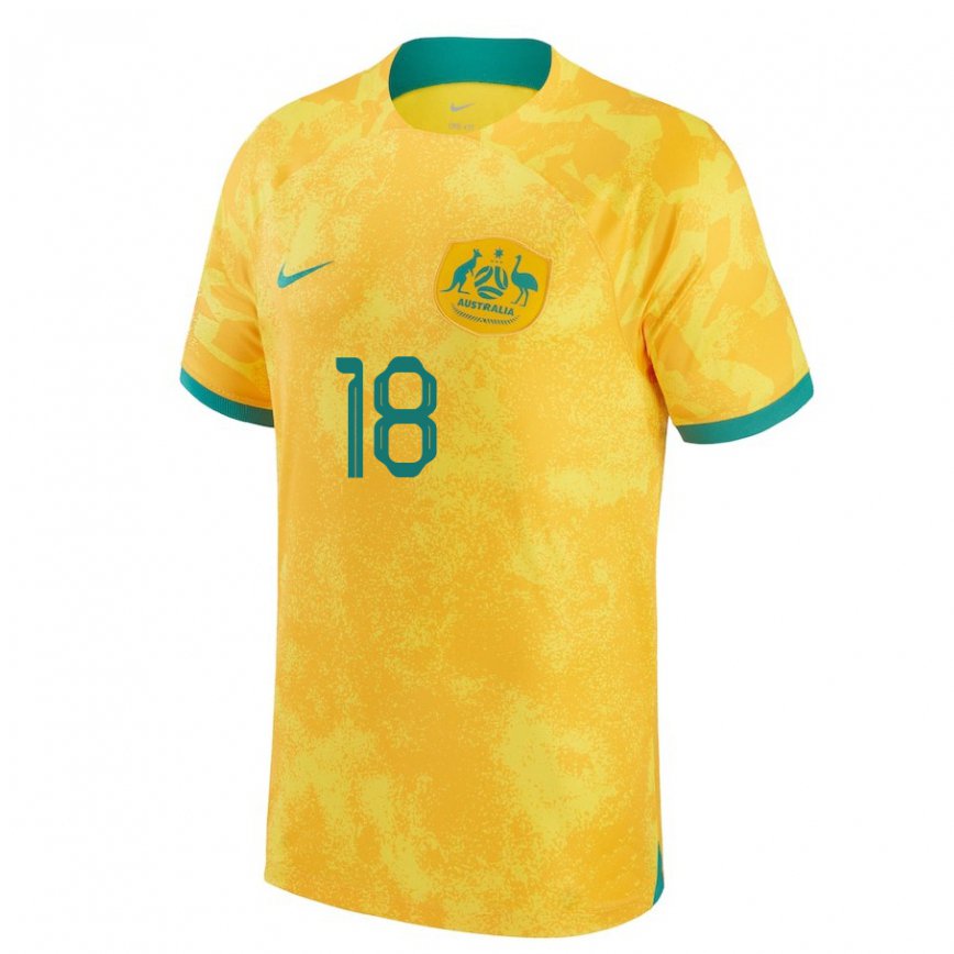 Women Australia Danny Vukovic #18 Golden Home Jersey 2022/23 T-shirt