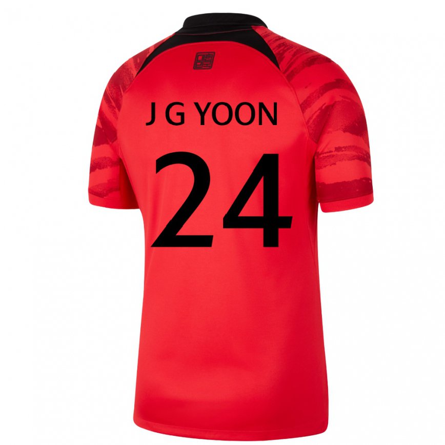 Women South Korea Jong-gyu Yoon #24 Red Black Home Jersey 2022/23 T-shirt