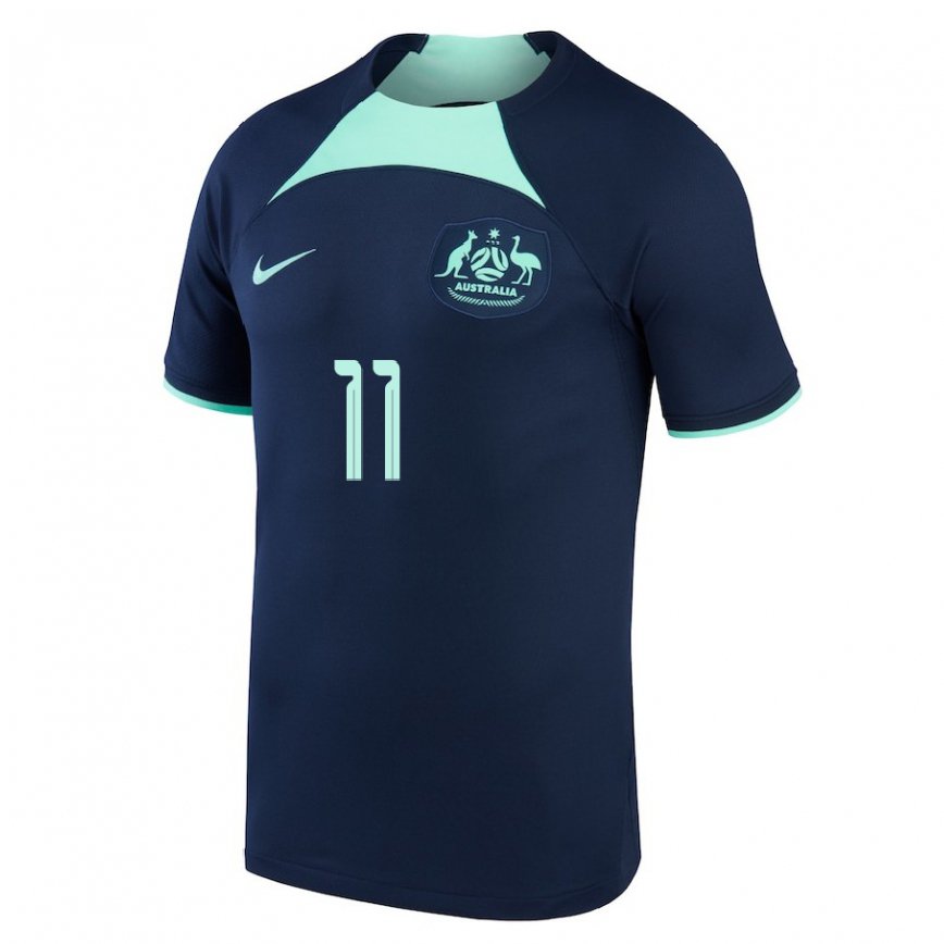 Women Australia Awer Mabil #11 Dark Blue Away Jersey 2022/23 T-shirt