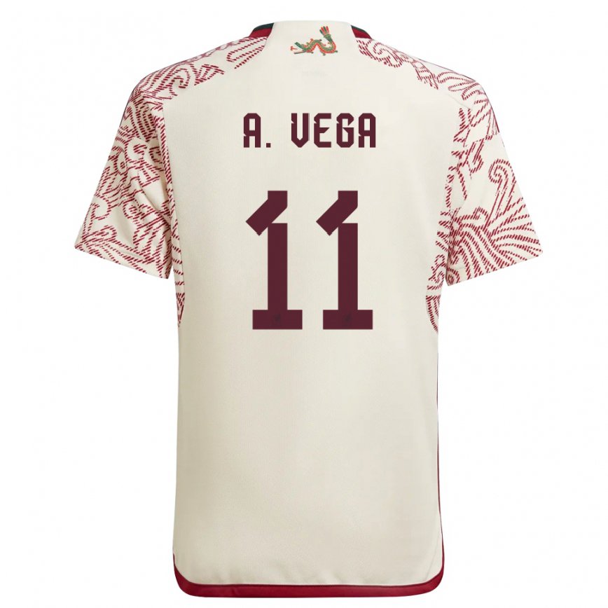 Women Mexico Alexis Vega #11 Wonder White Red Away Jersey 2022/23 T-shirt