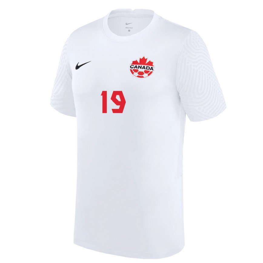 Kid Canada Adriana Leon #19 White Away Jersey 2022/23 T-shirt