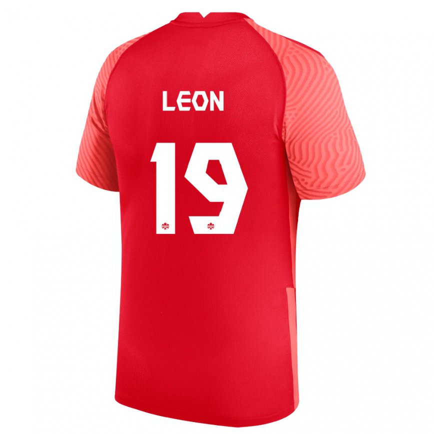 Men Canada Adriana Leon #19 Red Home Jersey 2022/23 T-shirt