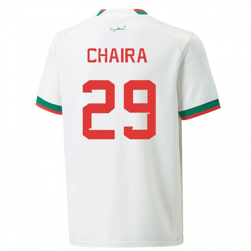 Men Morocco Ilyas Chaira #29 White Away Jersey 2022/23 T-shirt
