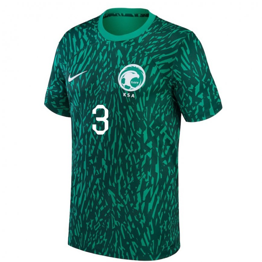 Men Saudi Arabia Lin Muhammad #3 Dark Green Away Jersey 2022/23 T-shirt