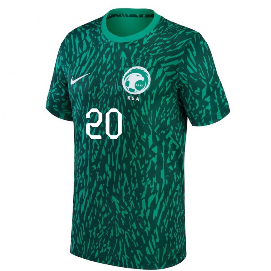 Men Saudi Arabia Fares Yousef #20 Dark Green Away Jersey 2022/23 T-shirt
