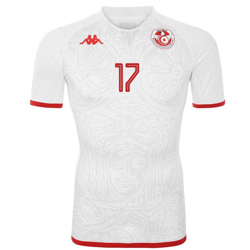 Men Tunisia Imen Trodi #17 White Away Jersey 2022/23 T-shirt