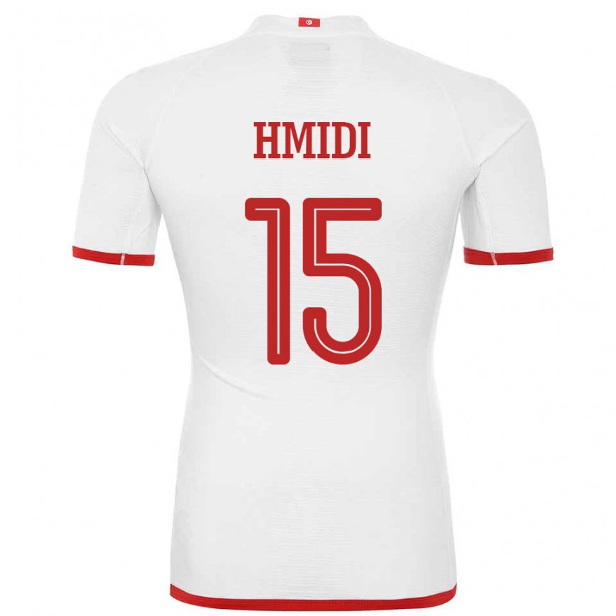 Men Tunisia Makolm Hmidi #15 White Away Jersey 2022/23 T-shirt