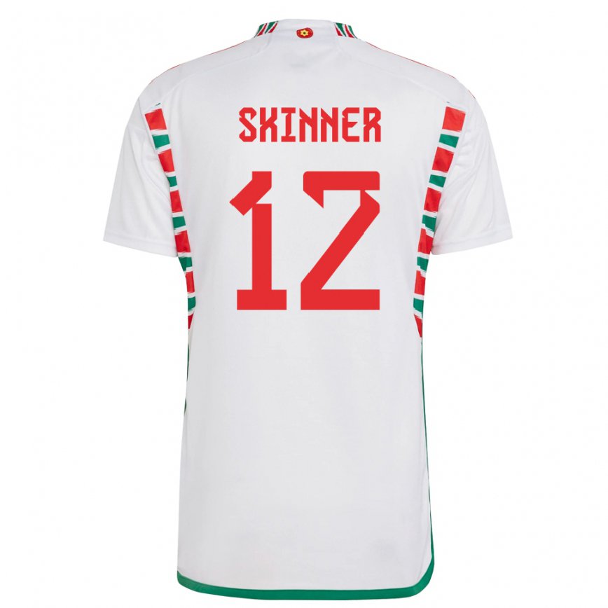 Men Wales Claire Skinner #12 White Away Jersey 2022/23 T-shirt