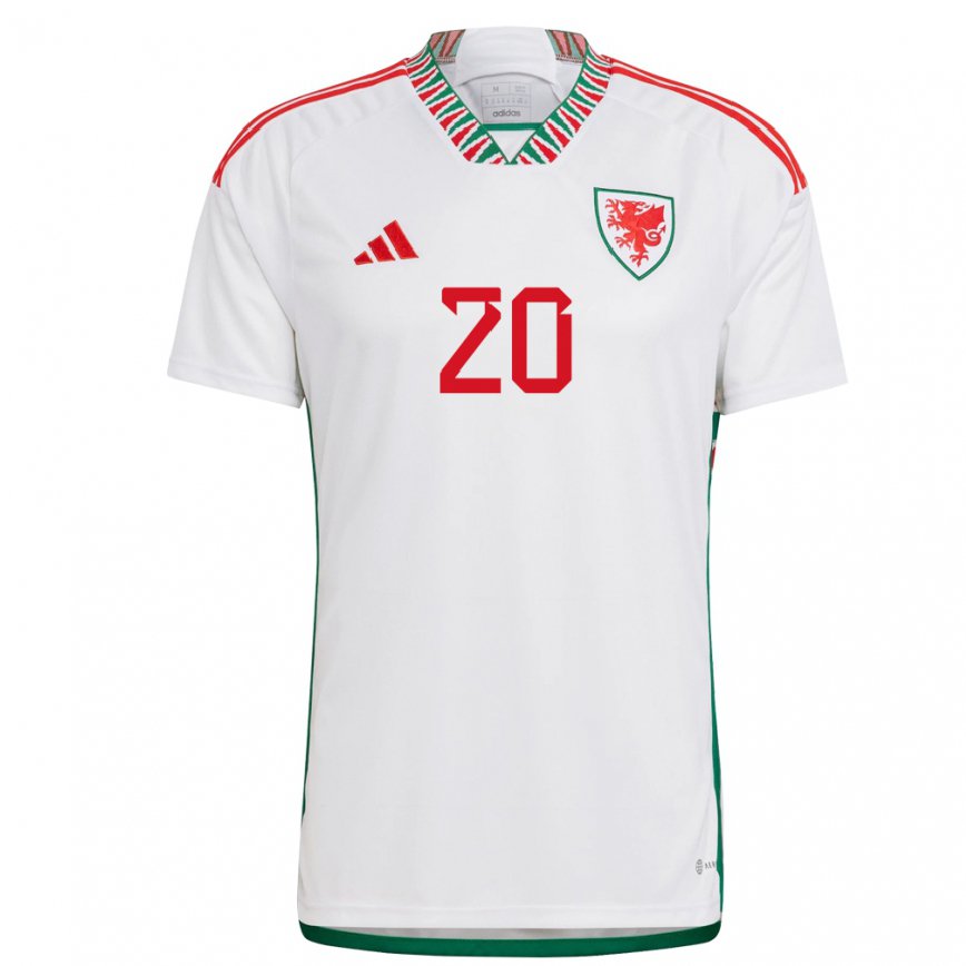 Men Wales Grace Horrell #20 White Away Jersey 2022/23 T-shirt