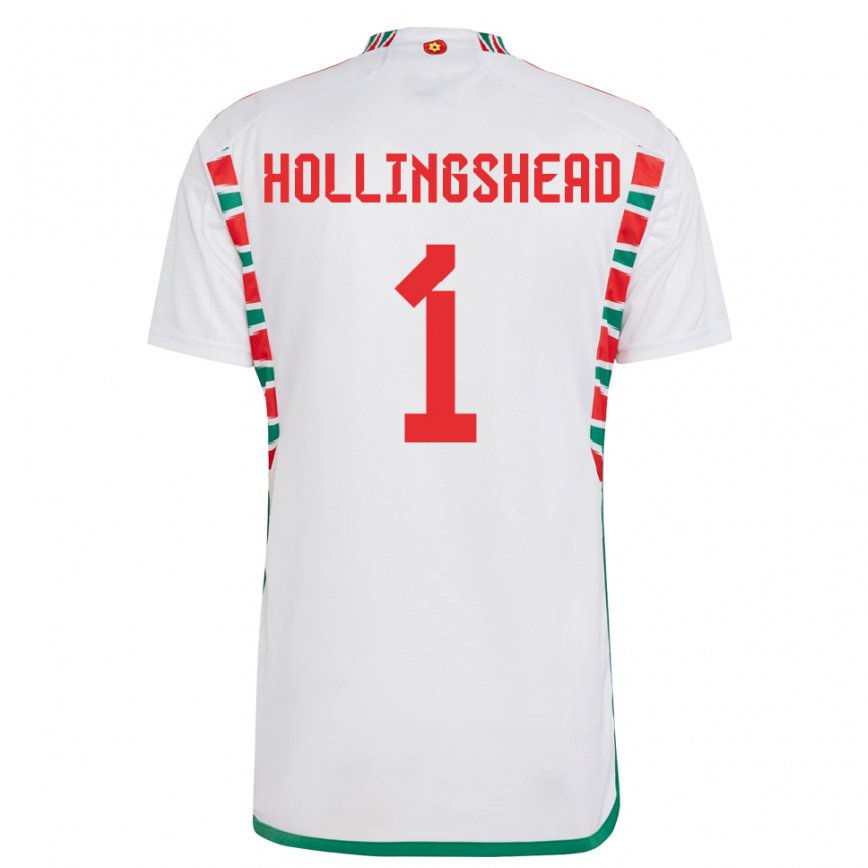 Men Wales Ronnie Hollingshead #1 White Away Jersey 2022/23 T-shirt