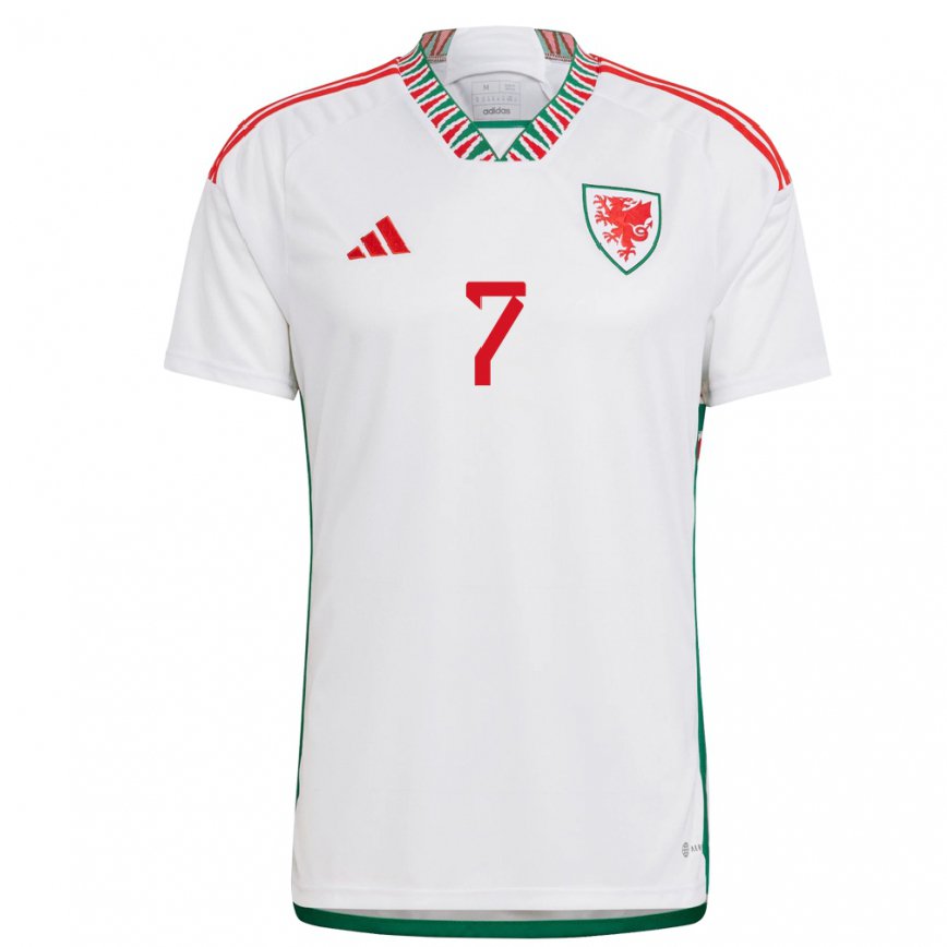 Men Wales Joel Colwill #7 White Away Jersey 2022/23 T-shirt