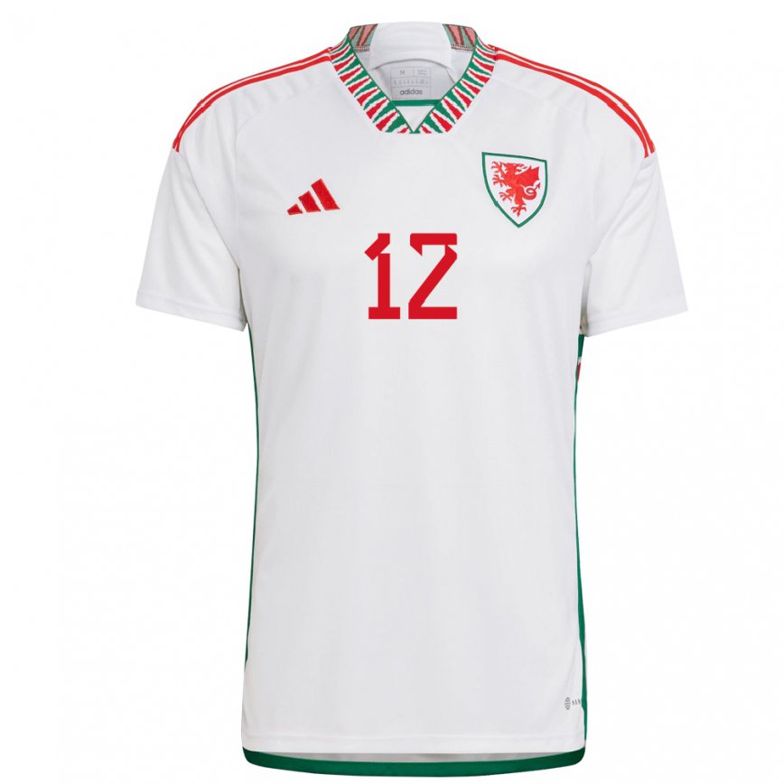 Men Wales Lewis Ridd #12 White Away Jersey 2022/23 T-shirt