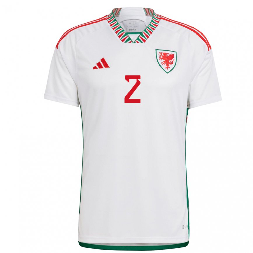 Men Wales Alex Williams #2 White Away Jersey 2022/23 T-shirt