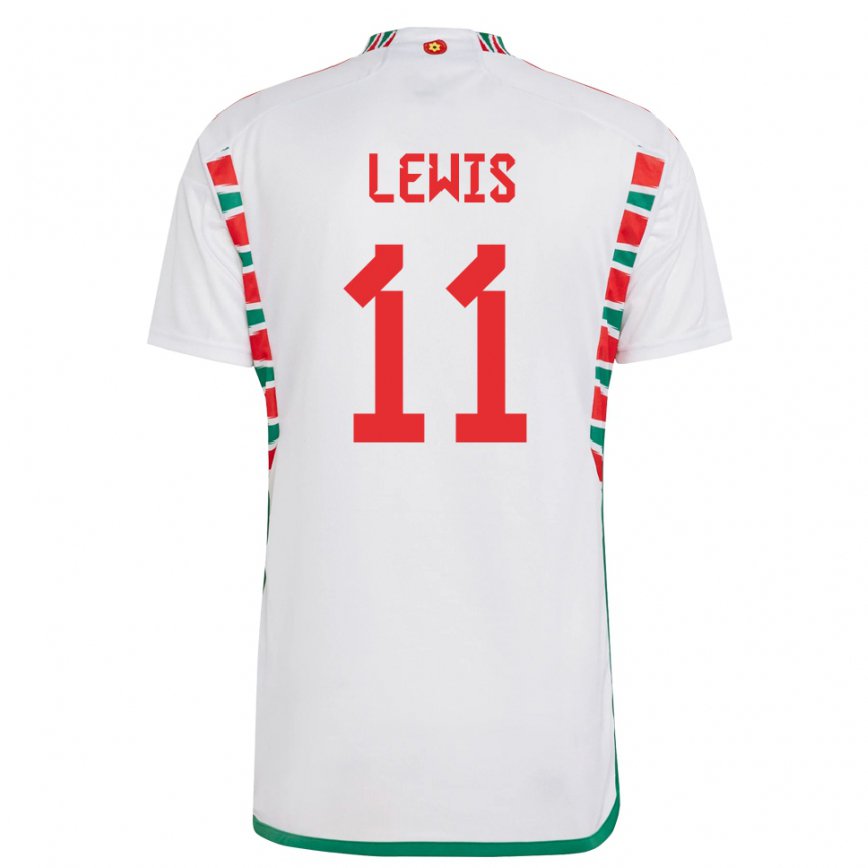 Men Wales Sonny Lewis #11 White Away Jersey 2022/23 T-shirt