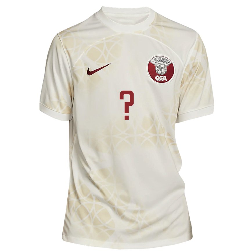 Men Qatar Nasser Al Yazidi #0 Gold Beige Away Jersey 2022/23 T-shirt