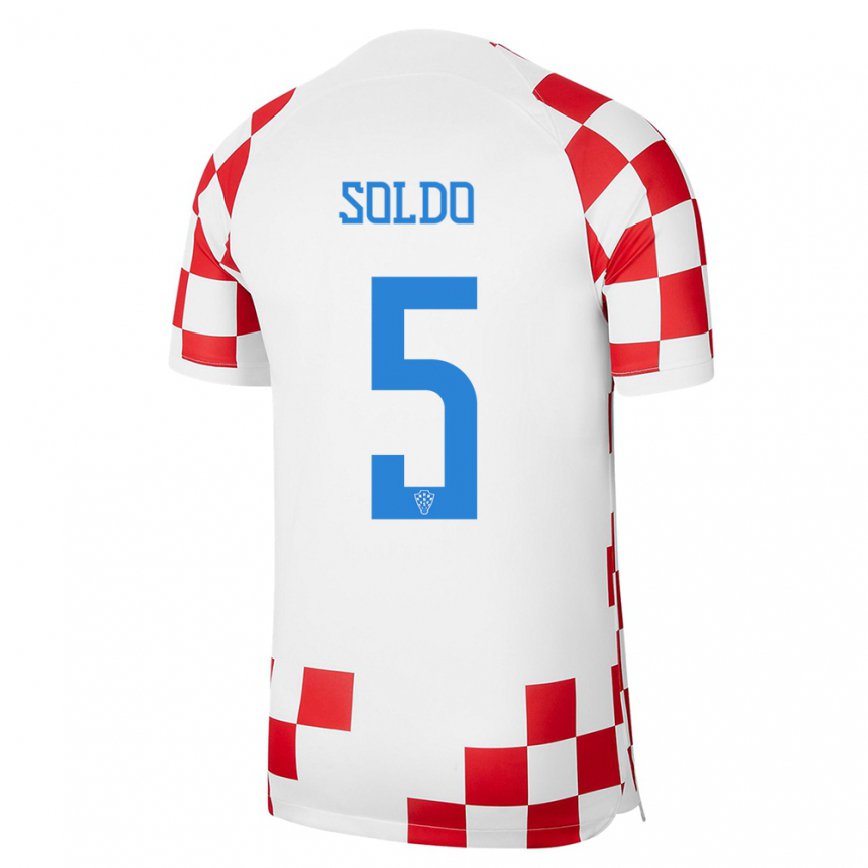 Women Croatia Nikola Soldo #5 Red White Home Jersey 2022/23 T-shirt