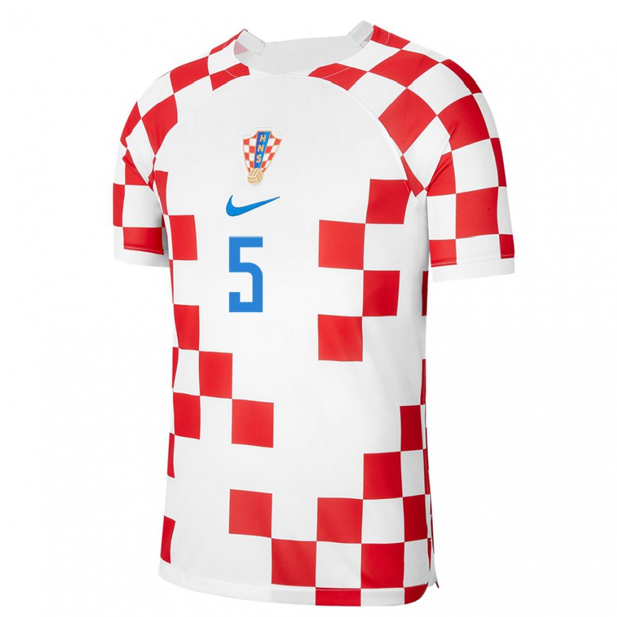 Women Croatia Nikola Soldo #5 Red White Home Jersey 2022/23 T-shirt