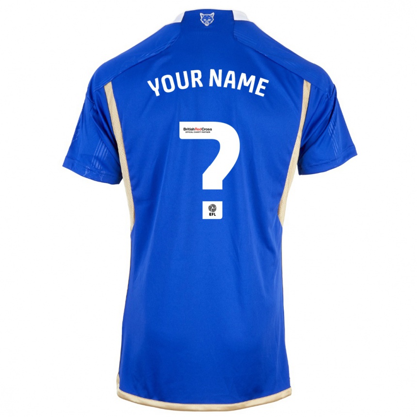 Kids Football Your Name #0 Blue Home Jersey 2023/24 T-Shirt