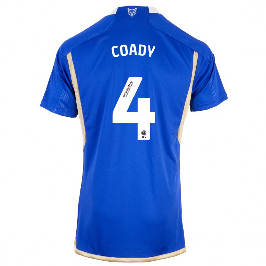 Kids Football Conor Coady #4 Blue Home Jersey 2023/24 T-Shirt