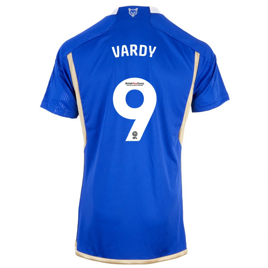 Kids Football Jamie Vardy #9 Blue Home Jersey 2023/24 T-Shirt
