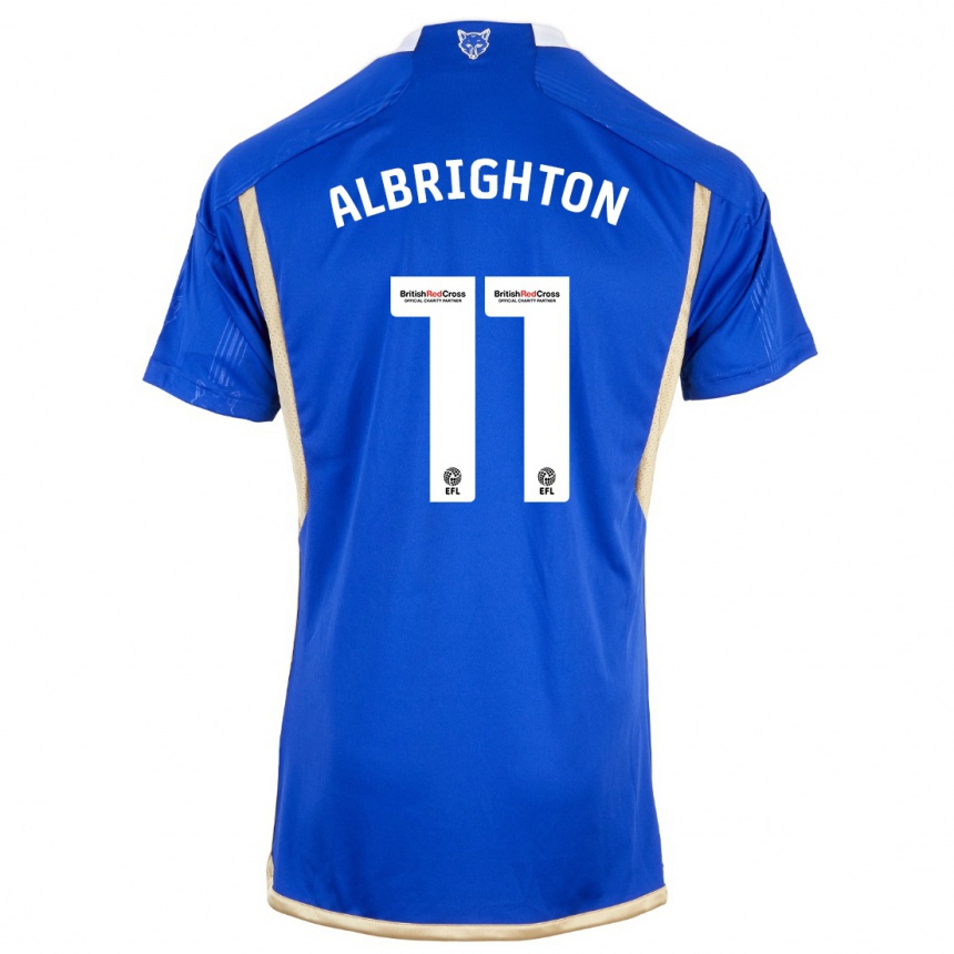 Kids Football Marc Albrighton #11 Blue Home Jersey 2023/24 T-Shirt