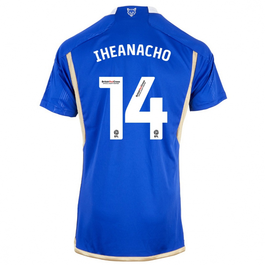 Kids Football Kelechi Iheanacho #14 Blue Home Jersey 2023/24 T-Shirt