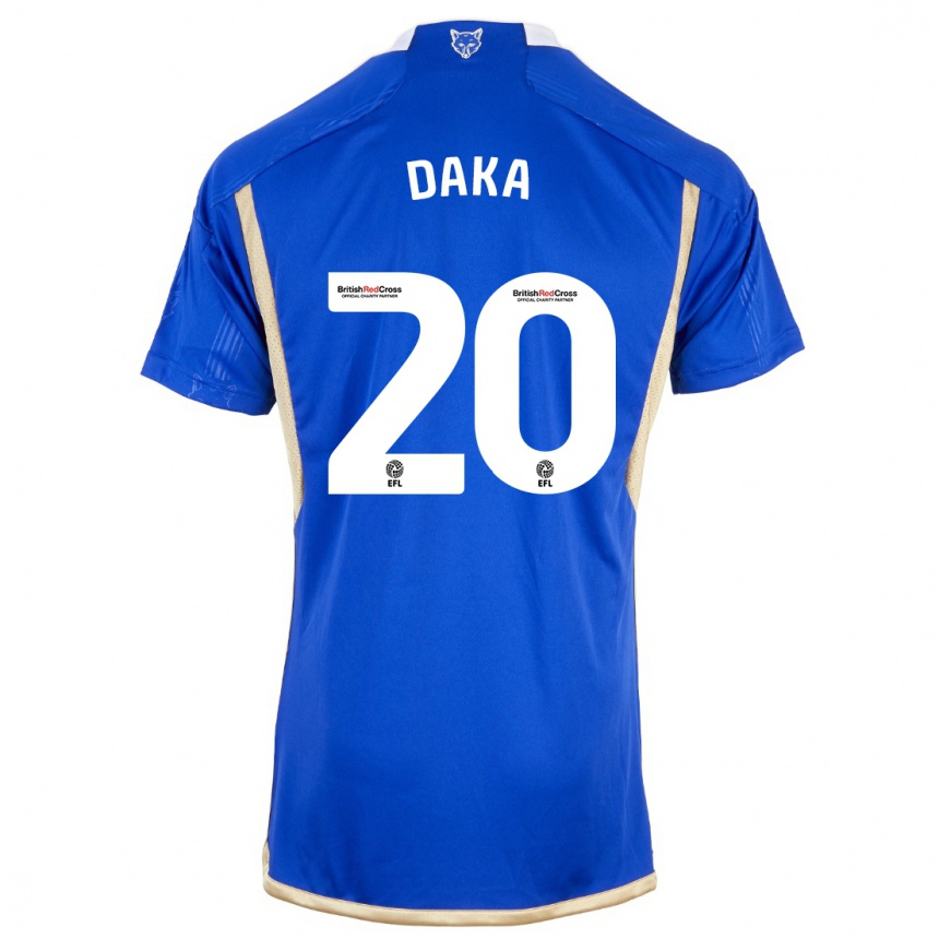 Kids Football Patson Daka #20 Blue Home Jersey 2023/24 T-Shirt