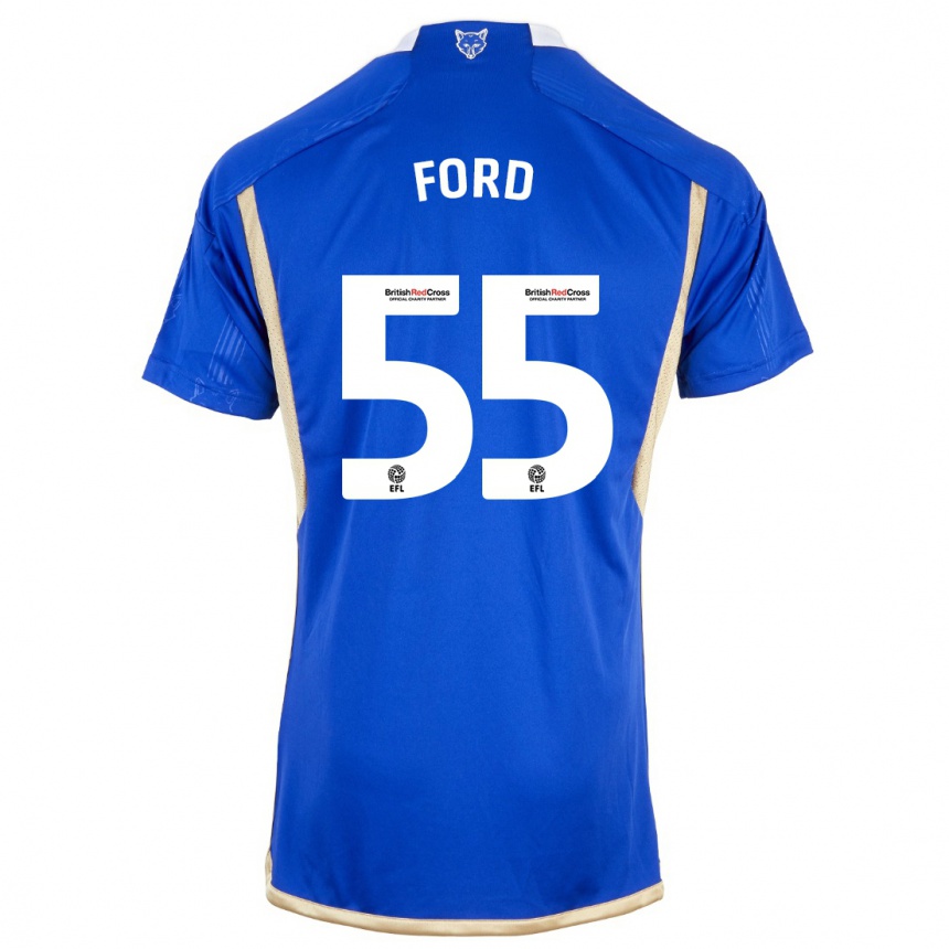 Kids Football Harvey Godsmark-Ford #55 Blue Home Jersey 2023/24 T-Shirt