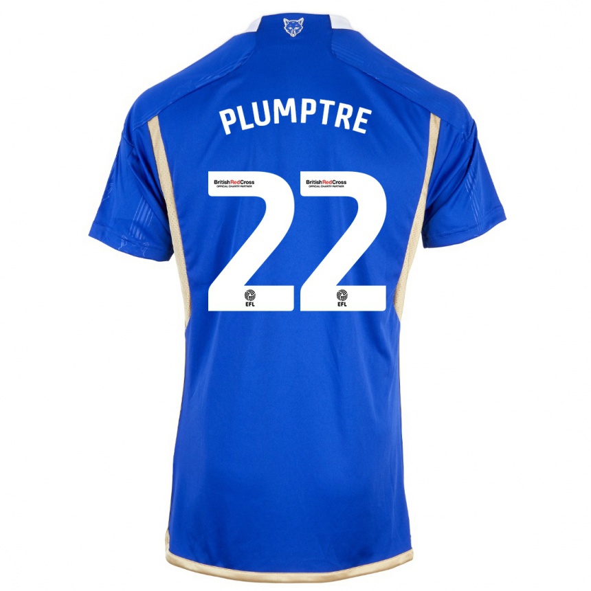 Kids Football Ashleigh Plumptre #22 Blue Home Jersey 2023/24 T-Shirt