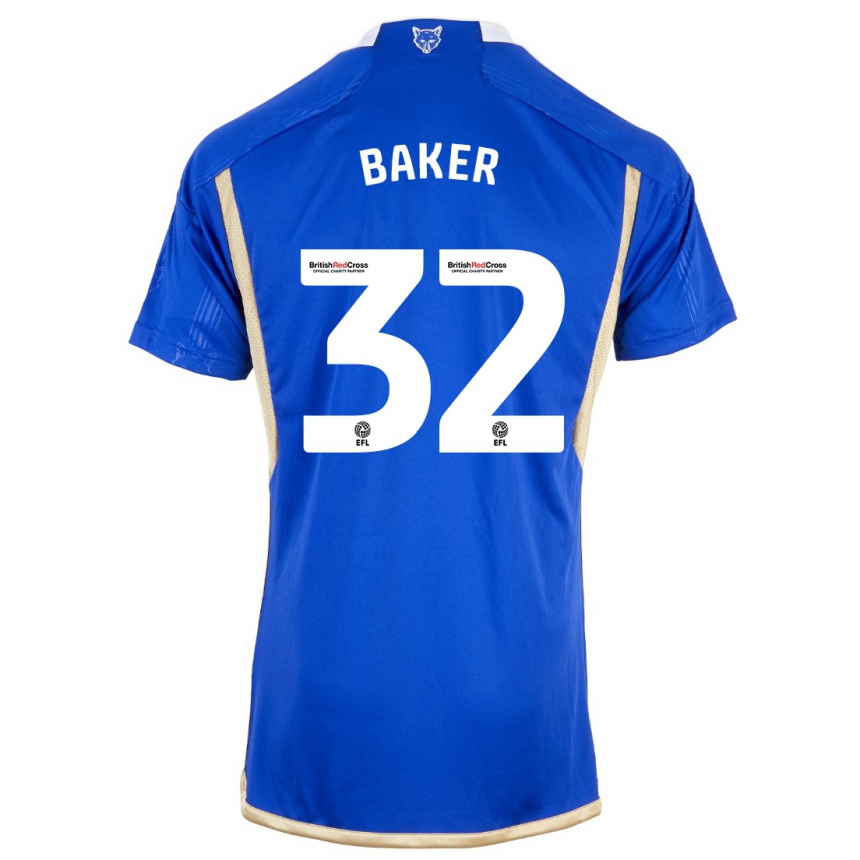 Kids Football Ava Baker #32 Blue Home Jersey 2023/24 T-Shirt