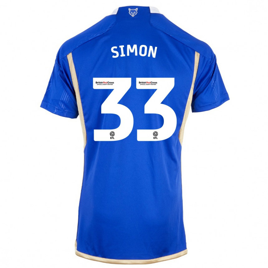 Kids Football Erin Simon #33 Blue Home Jersey 2023/24 T-Shirt