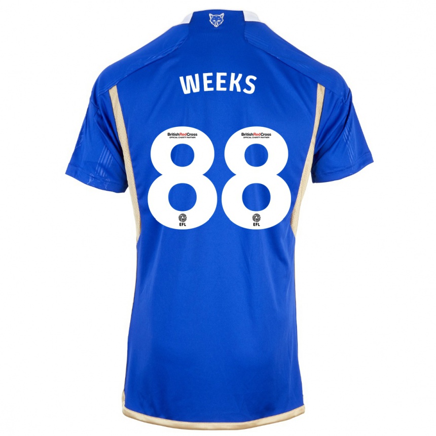 Kids Football Tyler Weeks #88 Blue Home Jersey 2023/24 T-Shirt