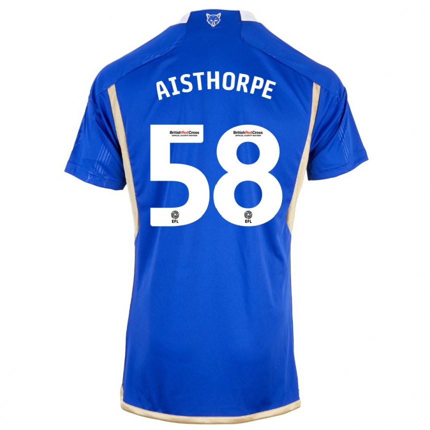 Kids Football Bailey Aisthorpe #58 Blue Home Jersey 2023/24 T-Shirt