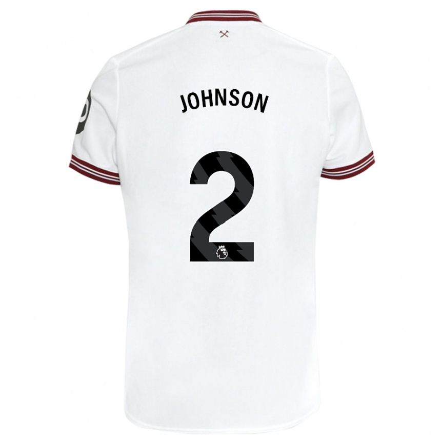 Kids Football Ben Johnson #2 White Away Jersey 2023/24 T-Shirt