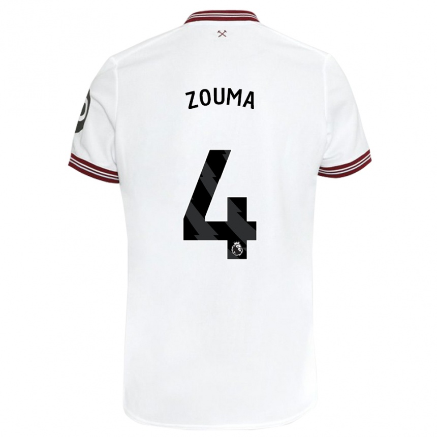 Kids Football Kurt Zouma #4 White Away Jersey 2023/24 T-Shirt